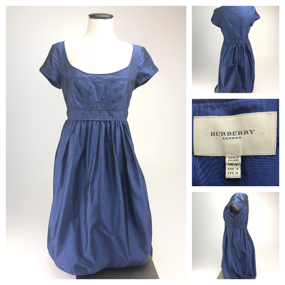 Burberry London dark blue cap sleeve dress